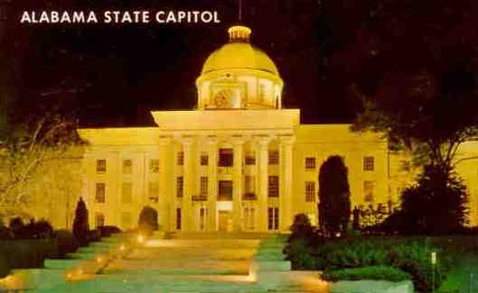 Montgomery, state capitol at night