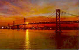 San Francisco, Bay Bridge, sunset