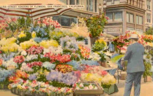 San Francisco, street venders (sic) of flowers