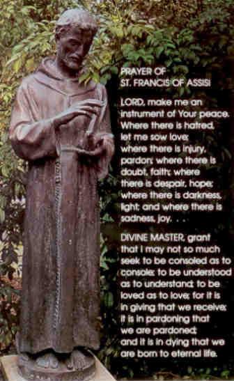 Mission Santa Barbara, Prayer of St. Francis of Assisi