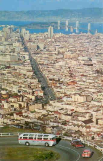 San Francisco, View of City and Bay from Twin Peaks