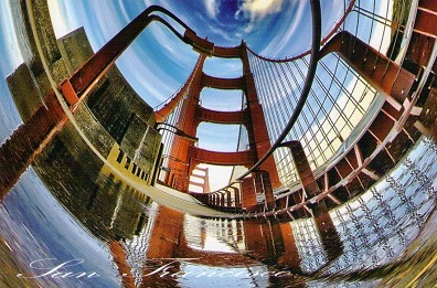 San Francisco, Golden Gate Fisheye Reflection