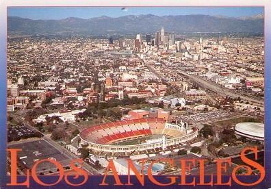 Los Angeles, Coliseum and skyline