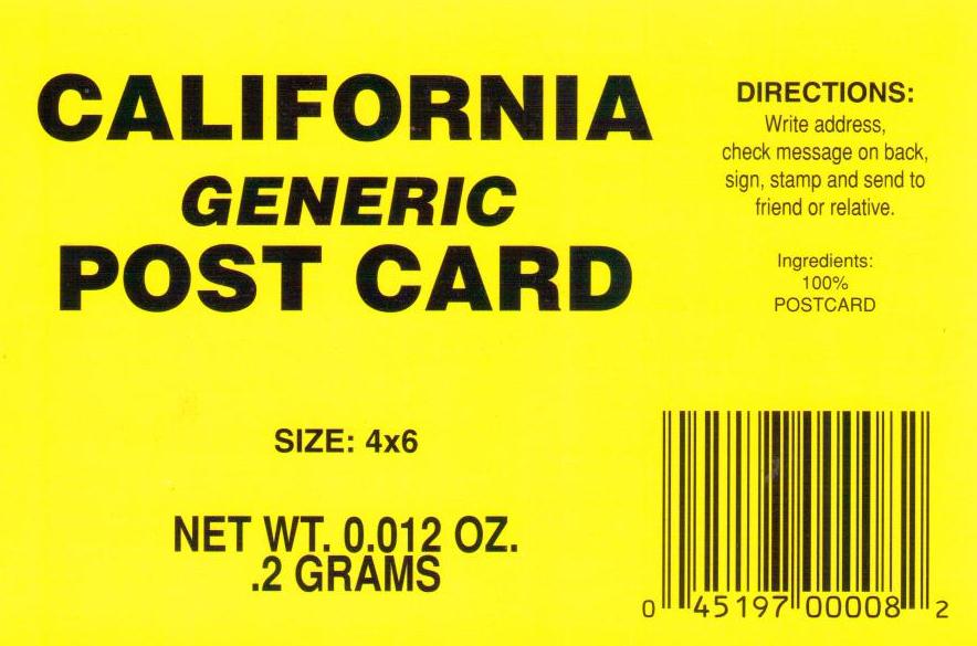 California Generic Post Card