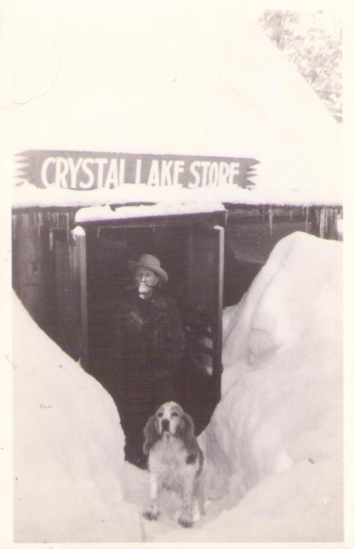 Azusa, Crystal Lake Store, man and dog