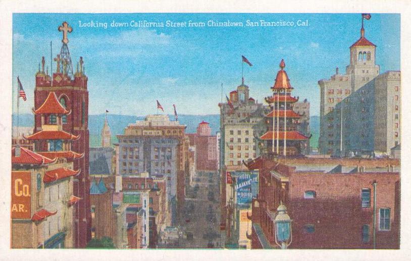 San Francisco, Looking down California Street from Chinatown