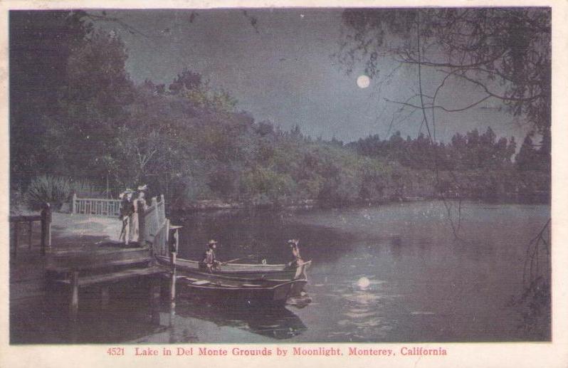 Monterey, Lake in Del Monte Grounds by Moonlight