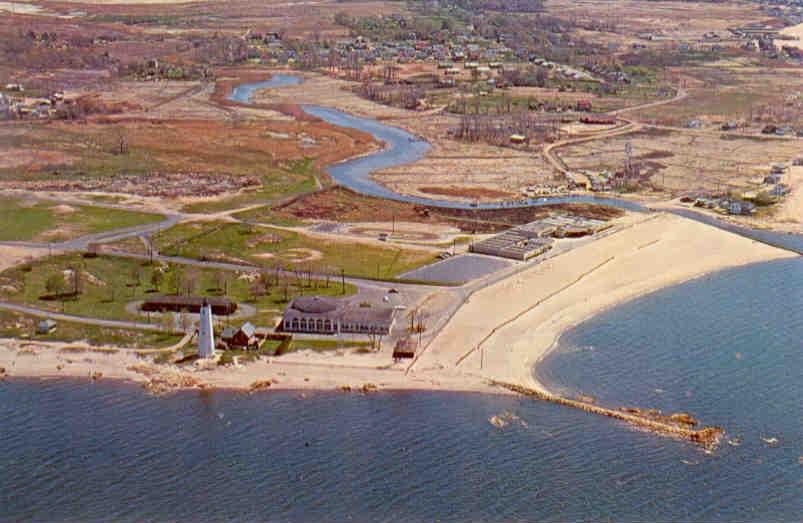 New Haven, Aerial view of Lighthouse Point