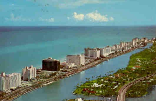 Miami Beach, hotel row along Indian Creek