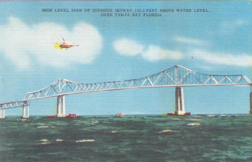 High Level Span of Sunshine Skyway over Tampa Bay