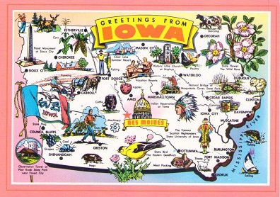 Greetings from Iowa, map