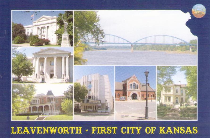Leavenworth First City of Kansas multiple views Global Postcard Sales