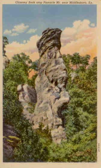 Middlesboro, Chimney Rock atop Pinnacle Mt.