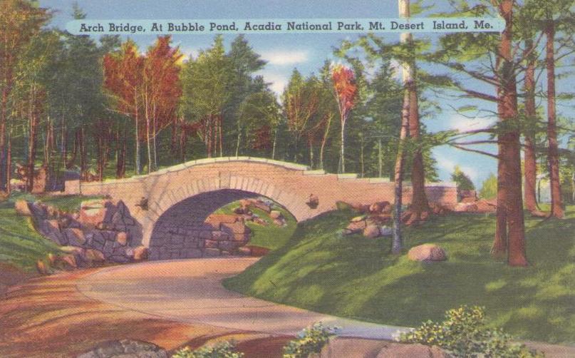 Acadia National Park, Mt. Desert Island, Arch Bridge, At Bubble Pond