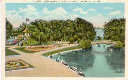 Detroit, Lagoon and mound, Belle Isle
