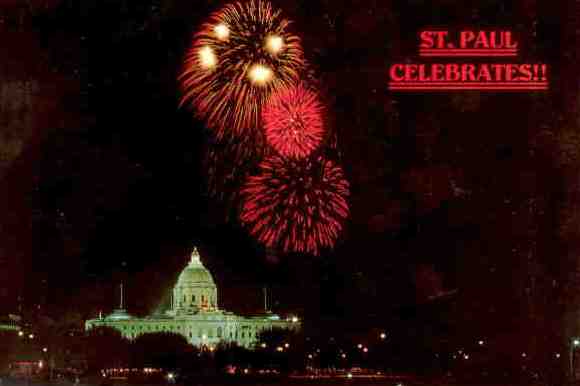 St. Paul, state capitol, fireworks
