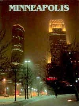 Minneapolis, snowy night view