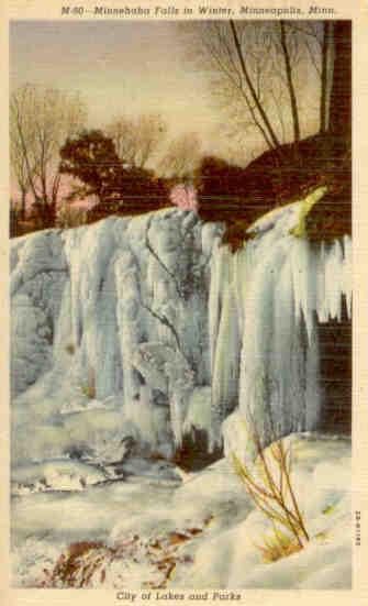 Minneapolis, Minnehaha Falls in Winter