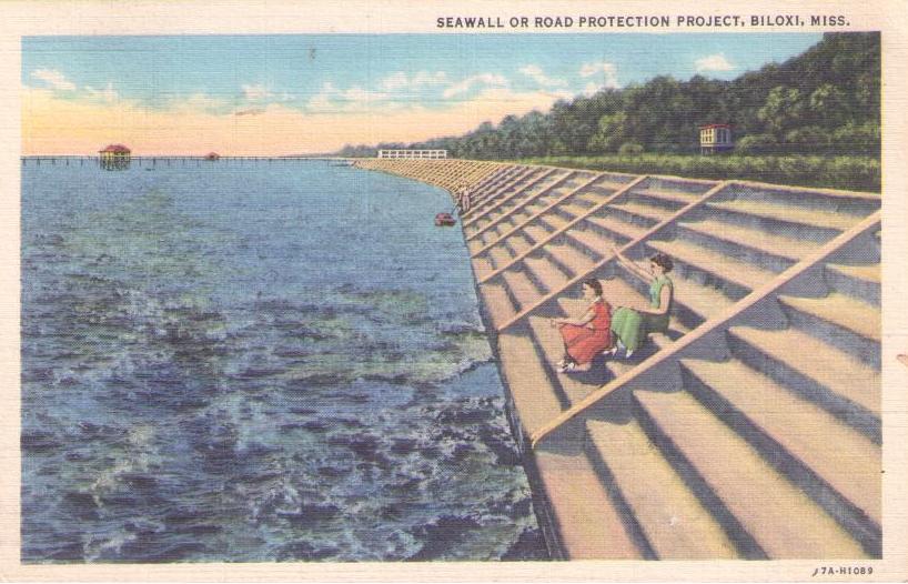 Biloxi, Seawall or road protection project