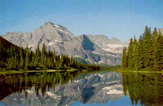 Glacier National Park, Josephine Lake and Mt. Gould