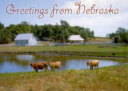 Greetings from Nebraska, farm scene