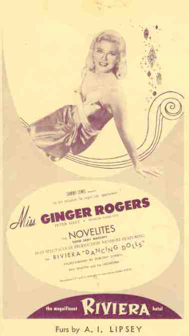Las Vegas, Riviera Hotel, Ginger Rogers