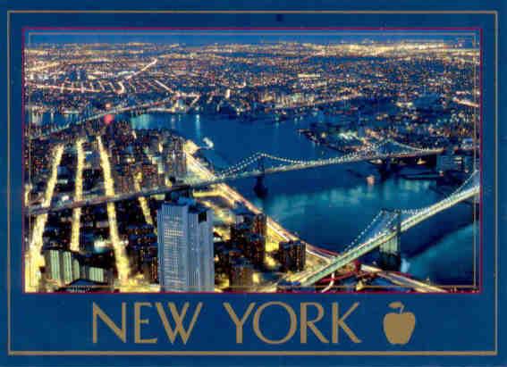 New York City, aerial night view