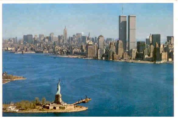 New York City, view of Manhattan and WTC