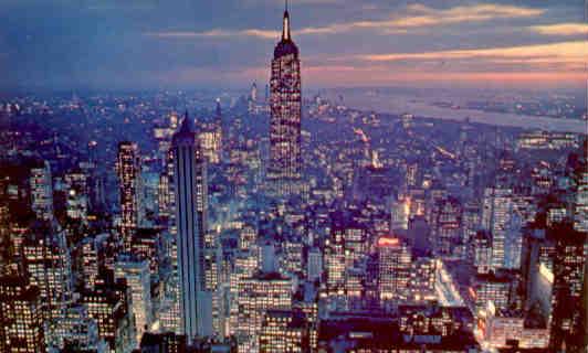 New York City, Empire State Bldg. at twilight