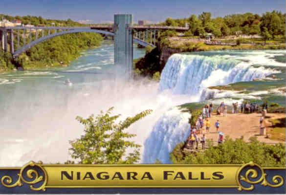 Niagara Falls, American Falls reached from Goat Island