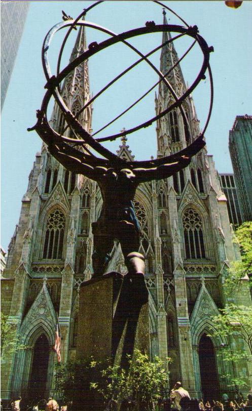 New York City, St. Patrick’s Cathedral and Statue of Atlas