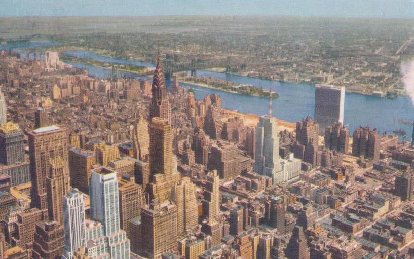 New York City, with Chrysler Building in center