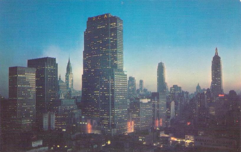 New York City, Night falls on Midtown Manhattan