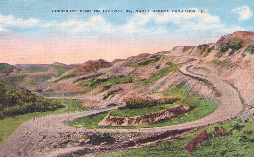 Horseshoe Bend on Highway 85, North Dakota Badlands
