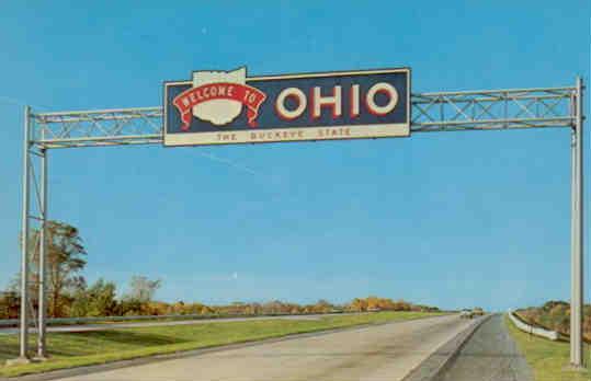 State line sign and interstate
