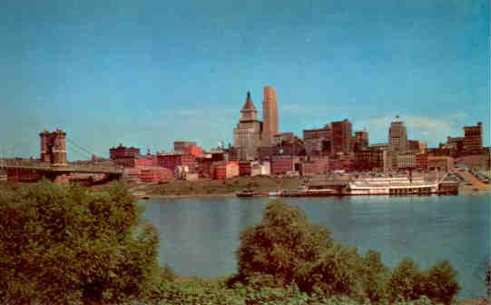 Cincinnati, skyline and Ohio River