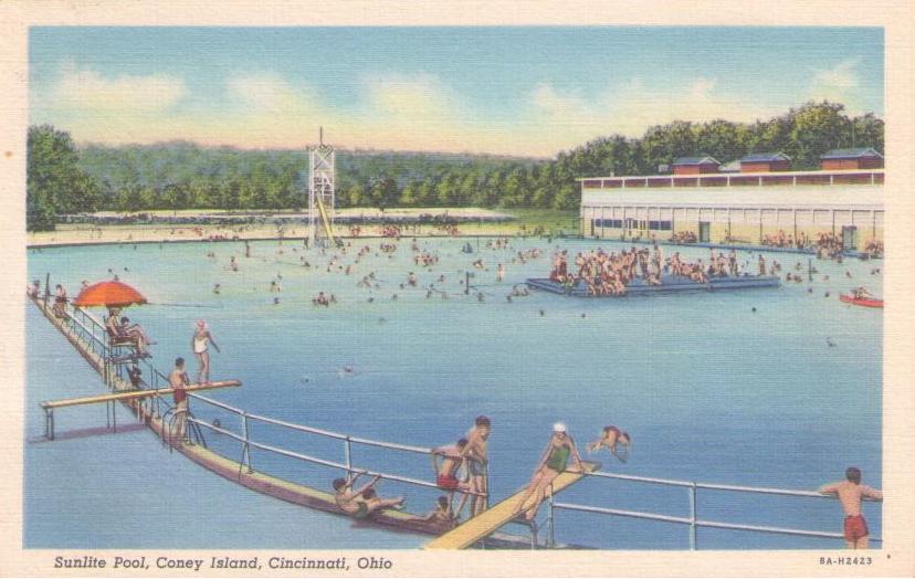Cincinnati, Sunlite Pool, Coney Island – Global Postcard Sales