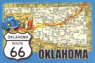 Map, Route 66 in Oklahoma