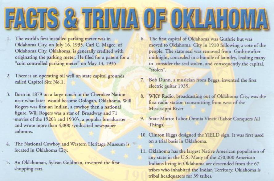 Facts & Trivia of Oklahoma