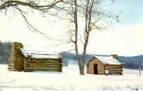 Continental Army huts in Winter, Valley Forge (Pennsylvania)