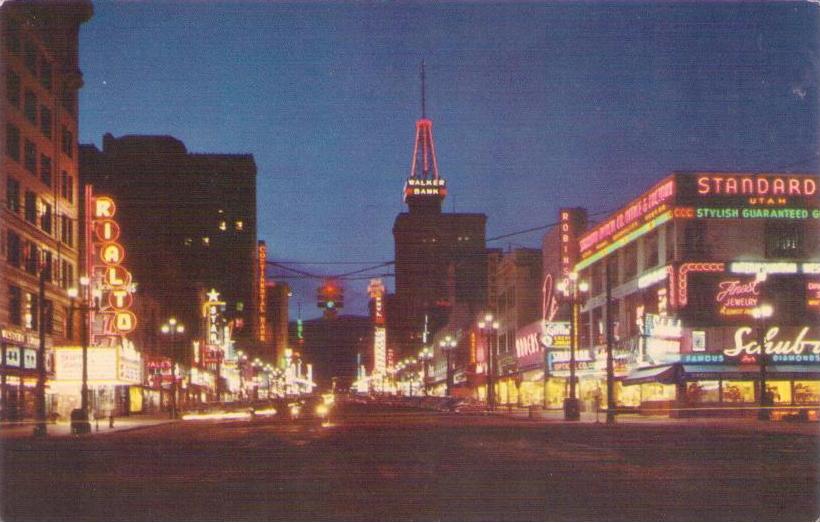 Salt Lake City, Main Street at Night