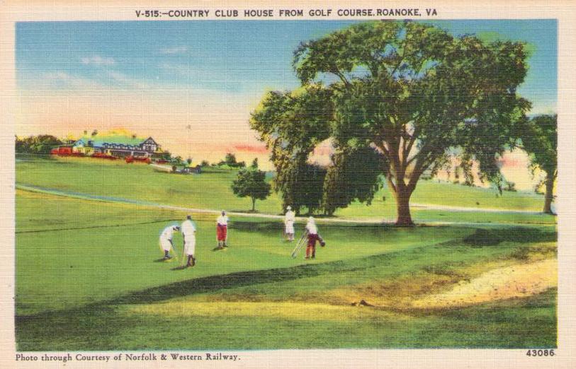 Roanoke, Country Club House from Golf Course
