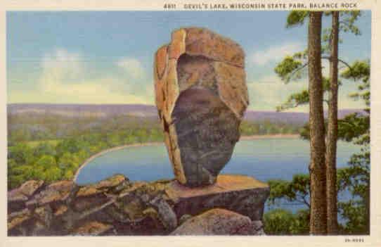 Devil’s Lake, Wisconsin State Park, Balance Rock (sic)