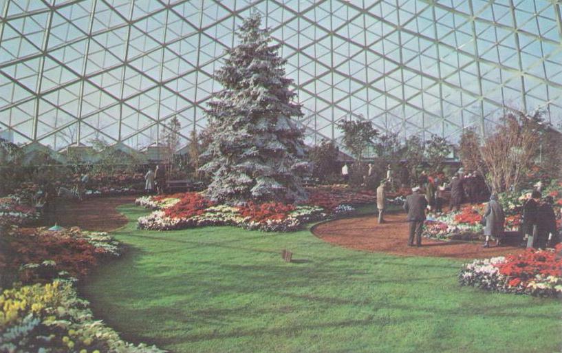 Milwaukee, Mitchell Park Horticultural Conservatory, Interior View of Christmas Show
