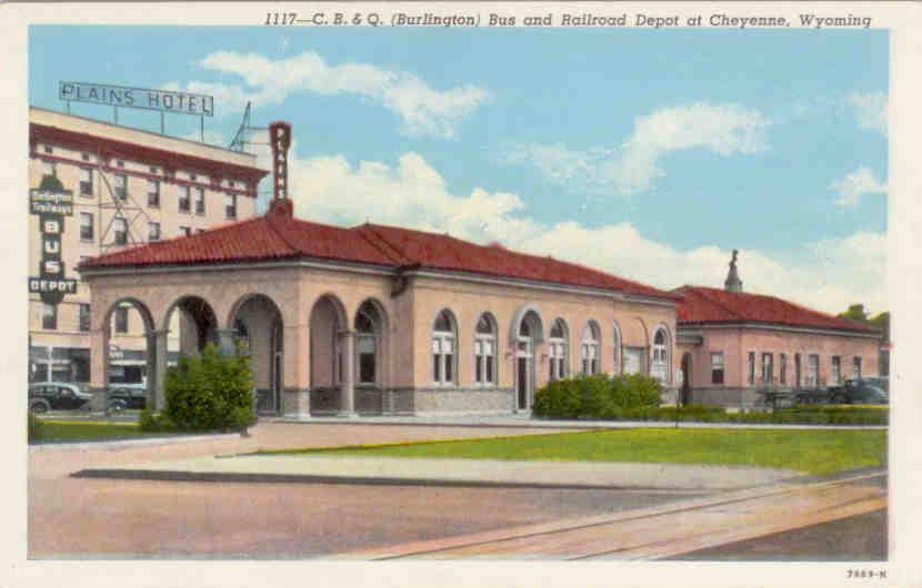 Cheyenne, C.B.&Q. (Burlington) Bus and Railroad Depot
