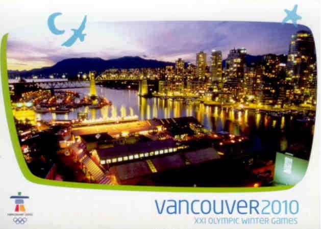 Vancouver, skyline and Olympics logo