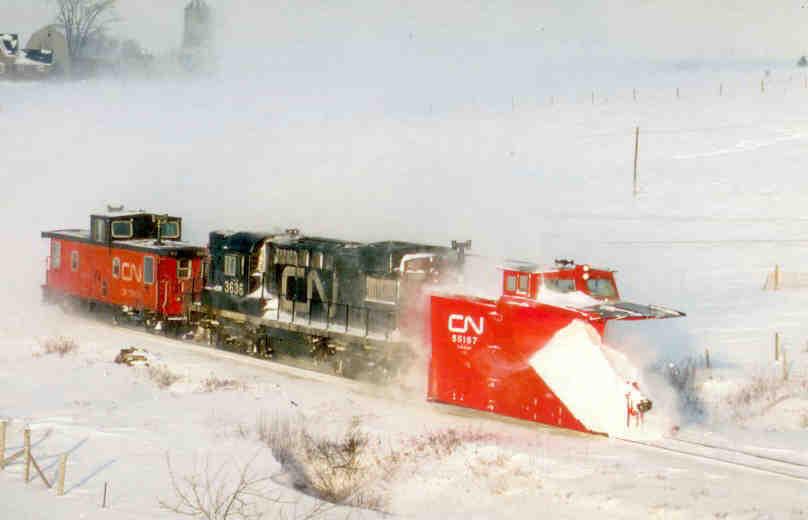 CN Rail snow plow near Milford, N.S.