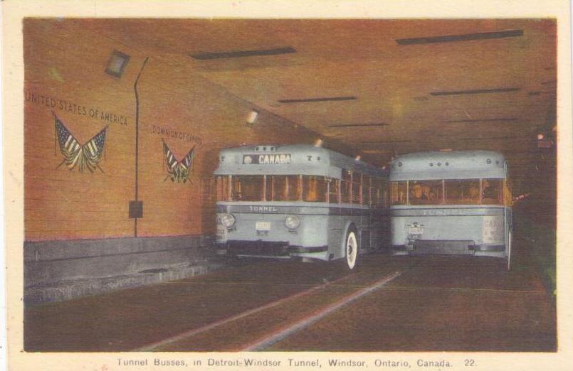 Windsor, Tunnel Busses in Detroit-Windsor Tunnel