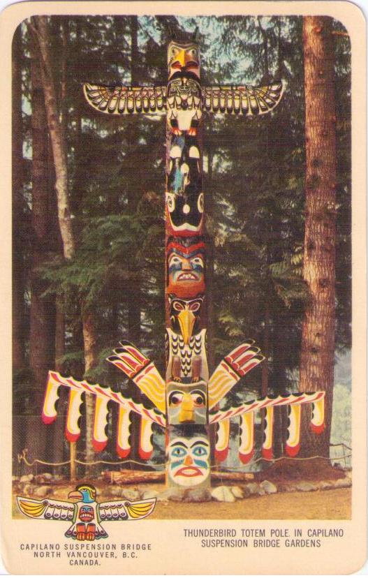 North Vancouver (BC), Thunderbird Totem Pole in Capilano Suspension Bridge Gardens