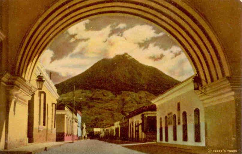 Antigua, Arch of St. Catherine and Volcano “Agua”